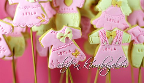 Baby Dresses shaped cookies