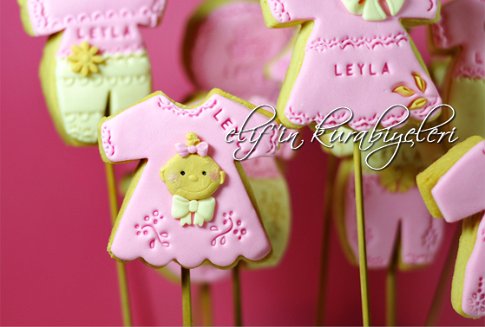 Baby Dresses shaped cookies